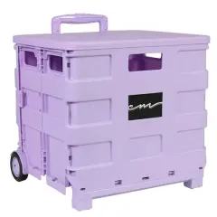 Everything Mary Collapsible Rolling Cart with Lid Purple