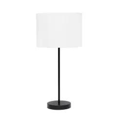 Simple Designs 23" White Fabric Shade Lamp Black