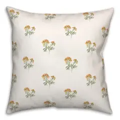 18" Small Blooms Indoor/Outdoor Pillow White