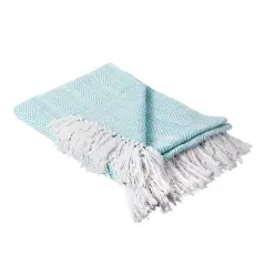 DII&reg; Aqua Herringbone Stripe Throw