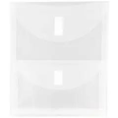 JAM Paper 9.75" x 11.5" Clear 2-Pocket Plastic Hook & Loop Closure Envelopes, 12ct.