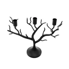 13" Black Tree Metal Taper Candle Holder by Ashland&reg;