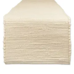 DII&reg; 72" Solid Natural White Chindi Table Runner