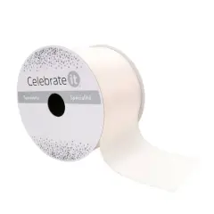 2.5" x 10yd. Satin Wired Ribbon by Celebrate It&reg; Specialty Ivory