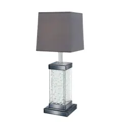 31" Gray Glass Glam Table Lamp