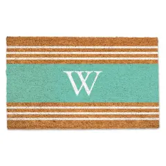 Teal Monogram Stripe Doormat W
