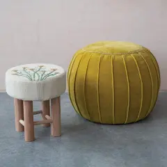 Hello Honey&reg; Bohemian Floral Embroidery Upholstered Stool