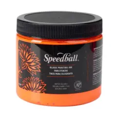 Speedball&reg; Water-Based Block Printing Ink, 16oz. Fluorescent Orange