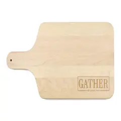 17" Gather Here with Grateful Hearts Maple Paddle Cutting Board