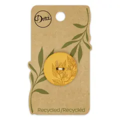 Dritz&reg; 28mm Recycled Hemp Round Floral Button, 3ct. Mustard