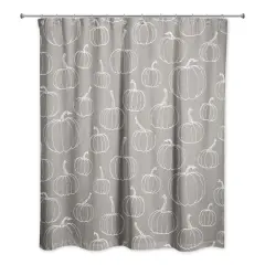 Gray Pumpkin Shower Curtain