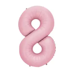 34" Light Pink Number Foil Balloon 8