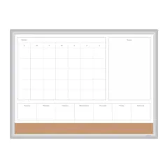 U Brands 24" x 18" 4N1 Magnetic Combo Board