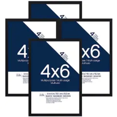 Basics 4 Pack 4" x 6" Black Multipurpose Frames by Studio D&eacute;cor&reg;