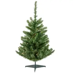 3ft. Pre-Lit Canadian Pine Artificial Christmas Tree, Clear & White LED Lights