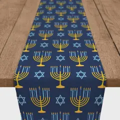 Menorah Print 16x90 Cotton Twill Runner