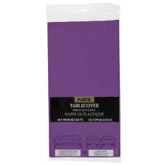 JAM Paper 108" Rectangular Plastic Table Cover Purple