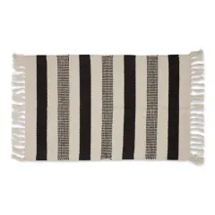 DII&reg; Black Combo Stripe Hand-Loomed Rug, 2ft. x 3ft.