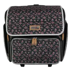 Everything Mary Floral Deluxe Collapsible Rolling Craft Bag
