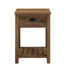 Walker Edison 18" Reclaimed Barnwood Country Drawer Side Table