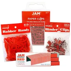 JAM Paper Desk Supply Assortment Red