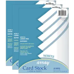 Pacon&reg; 8.5" x 11" White Card Stock Pack, 3 Packs of 40 Sheets