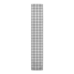 Faded Plaid Indoor/Outdoor Table Runner Gray