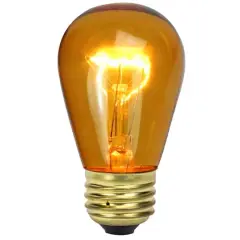 Transparent Incandescent S14 Replacement Christmas Bulbs, 25ct. Amber