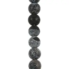Black Crackle Agate Round Beads, 6mm by Bead Landing&trade;