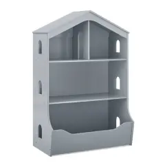 Delta Children Gray Playhouse Bookcase with Toy Storage