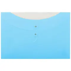 JAM Paper Letter Booklet Plastic Envelopes with Button & String Tie Closure, 12ct. Two Tone Blueberry