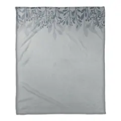 Floral Banner Coral Fleece Blanket Blue