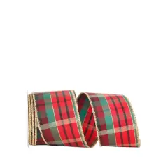 JAM Paper 2.5" x 10yd. Wired Macbirn Plaid Ribbon