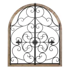 Arched Wood & Iron Wall D&eacute;cor