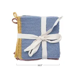 Hello Honey&reg; Square Cotton Knit Dish Cloths with Loops, 3ct.