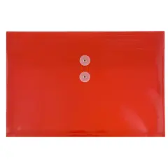 JAM Paper Letter Booklet Plastic Envelopes with Button & String Tie Closure, 12ct. Red