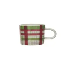 Hello Honey&reg; 8oz. Red, Green & Pink Plaid Stoneware Mug