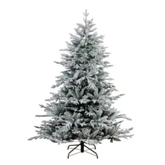 6ft. Pre-Lit Fraser Fir Flocked Artificial Christmas Tree with Instant, Warm White LED Lights