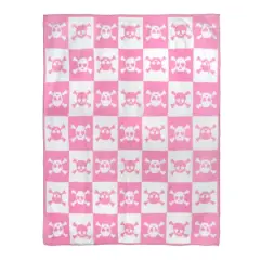 50" x 60" Pink & White Heart Eye Skull & Crossbones Throw Blanket by Ashland&reg;