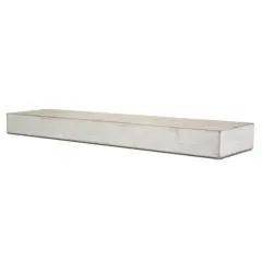 Large Whitewashed Wood Floating Wall Shelf