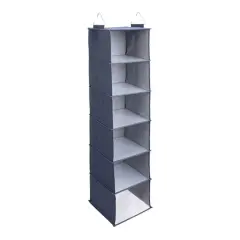 Household Essentials Denim 50" Cotton Blend 6 Shelf Closet Organizer