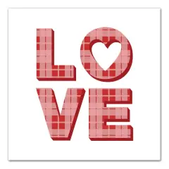 Love Plaid Stack 12" x 12" Canvas Wall Art