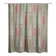 Gray Tree Pattern Shower Curtain