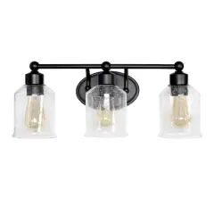 Lalia Home Studio Loft Black 3 Light Metal & Glass Vanity