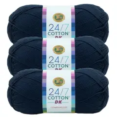3 Pack Lion Brand&reg; 24/7 Cotton&reg; DK Yarn Nightshade