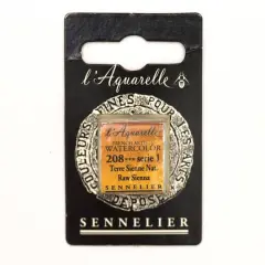 Sennelier French Artists' Watercolor Paint, Half Pan 208 Raw Sienna