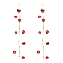 5ft. Red LED Sleigh Bell Garlands, 2ct.