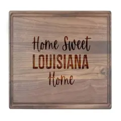 Home Sweet State Home 17" x 11" Walnut Cutting Board Louisiana