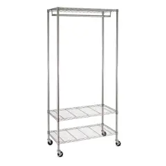 Honey Can Do Chrome 3-Shelf Deluxe Rolling Garment Rack