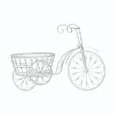 14" White Bicycle Planter